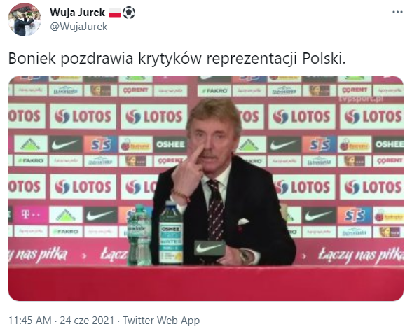 Boniek pozdrawia krytyków reprezentacji xD